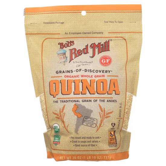 Order Bob's Red Mill Organic Whole Grain Quinoa 26oz food online from Everyday Needs by Gopuff store, Tampa on bringmethat.com