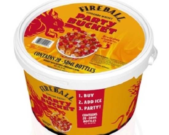 Order Fireball Whiskey PARTY BUCKET, 20x50ML (33.0% ABV) food online from Golden Ox Liquors store, Saint Augustine on bringmethat.com