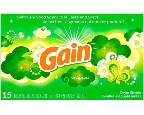 Order Gain Laundry Sheets (15pack) food online from Fresko Market store, Miami on bringmethat.com