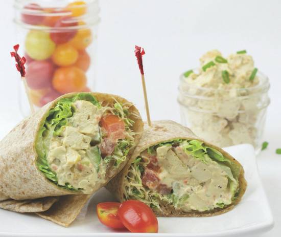 Order Mock Chicken Salad Wrap food online from Down To Earth Organic &Amp; Natural store, Aiea on bringmethat.com