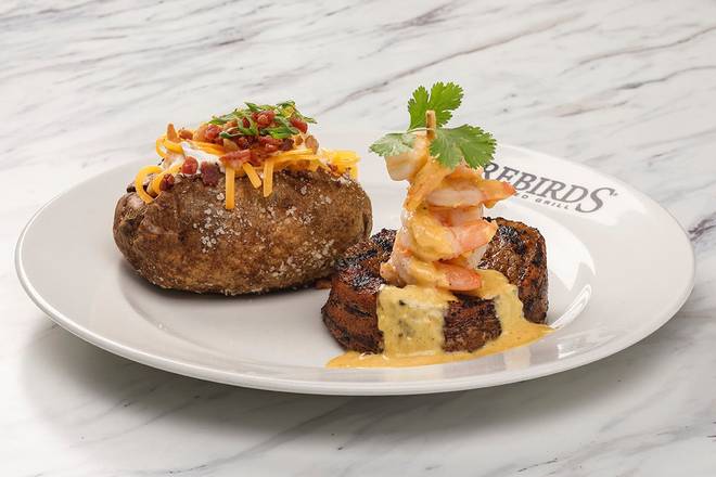 Order Filet & Shrimp* food online from Firebirds Wood Fired Grill store, Knoxville on bringmethat.com