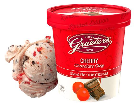 Order Cherry Chocolate Chip Pint food online from Graeter Ice Cream store, Lakeside Park on bringmethat.com