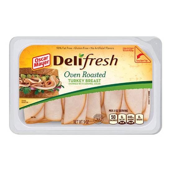 Order Oscar Mayer Deli Fresh Oven Roasted Turkey Breast 9oz food online from Everyday Needs by Gopuff store, Tampa on bringmethat.com