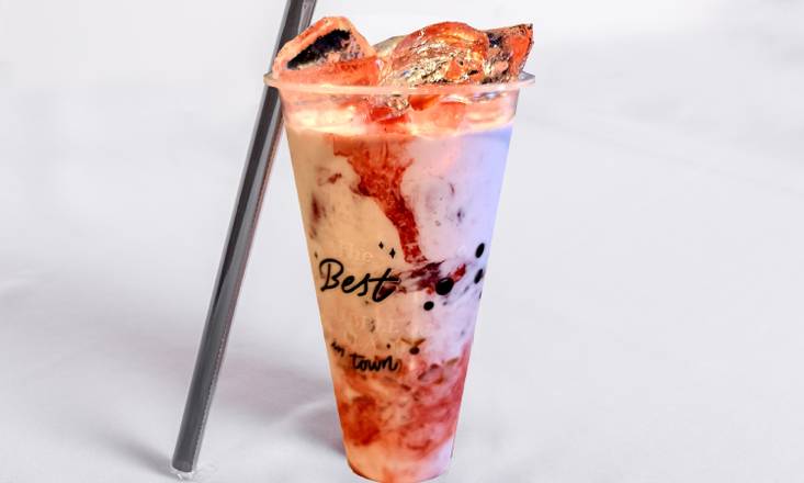 Order KOBE STRAWBERRY CREAM WITH CRYSTAL BOBA food online from Kobe Japanese Steakhouse & Sushi Bar store, Orlando on bringmethat.com