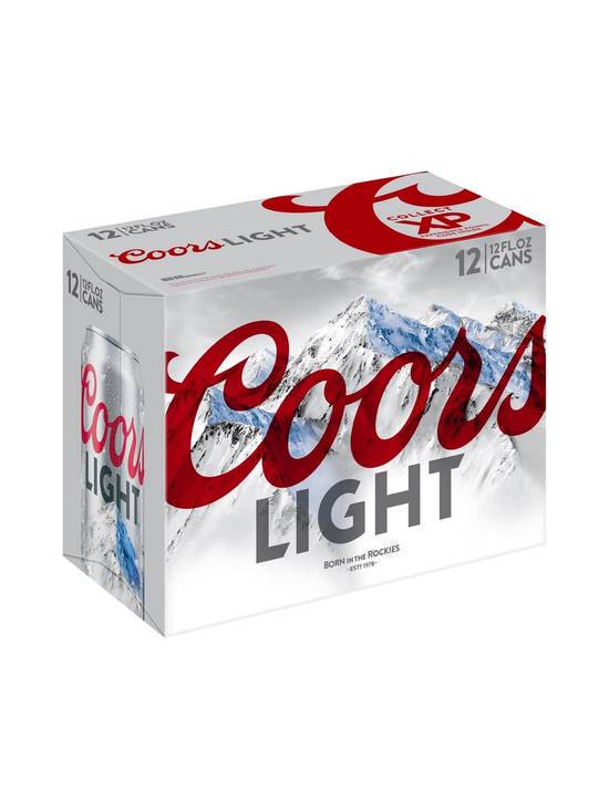 Order Coors Light 12 Pack, 12 OZ each (4.2 % ABV) food online from Chevron Extramile store, W Sacramento on bringmethat.com
