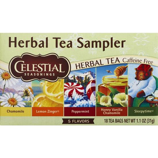 Order Celestial Seasonings Caffeine Free Herbal Tea Sampler Variety Pack, 18 CT food online from Cvs store, WAKEFIELD on bringmethat.com