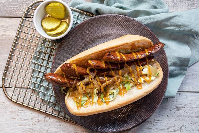 Order Bang Bang Seared Sausage Sandwich food online from Ember Smoked Bbq store, Fayetteville on bringmethat.com