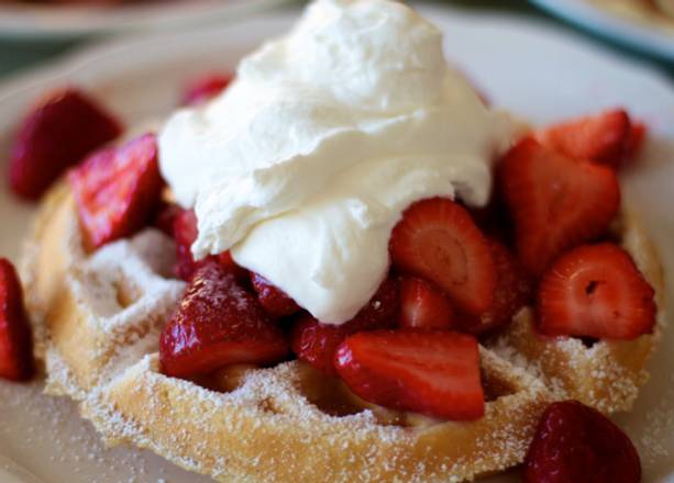 Order Strawberry Belgian Waffle food online from The Original Pancake House store, Forest Acres on bringmethat.com
