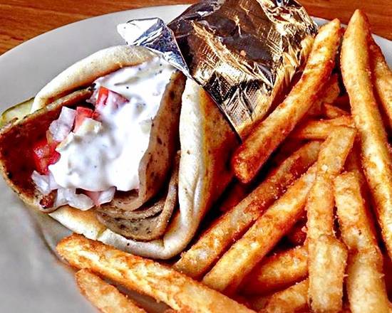 Order Gyro on Pita Sandwich food online from Zachary's Restaurant store, Cape Canaveral on bringmethat.com