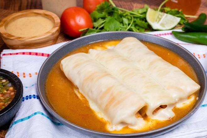 Order 3 Enchiladas A La Carte food online from La Victoria Taqueria store, San Jose on bringmethat.com
