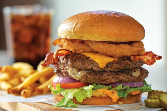 Order All-World Double Cheeseburger®* food online from Village Inn Pancake House store, Tampa on bringmethat.com