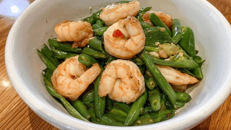 Order P28 Amazing Seafood Green Beans *** food online from Madam Mam's store, Bee Cave on bringmethat.com