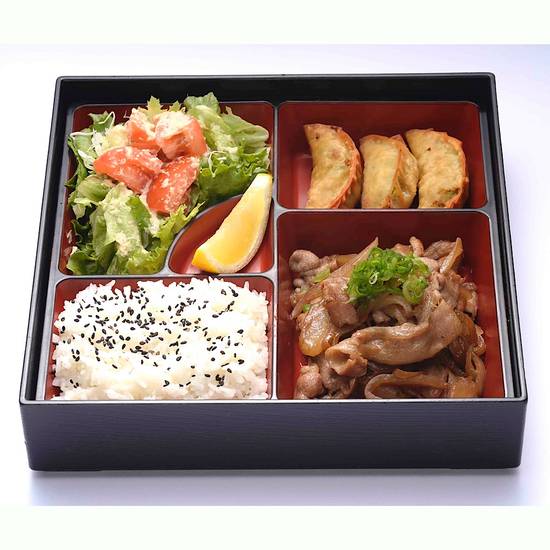 Order Pork Ginger Saute Bento Box food online from Mr. Ramen store, Los Angeles on bringmethat.com