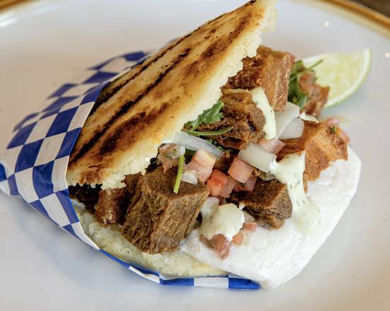 Order Chicharron y Queso de Mano Arepa food online from Chicken Grill store, Miami on bringmethat.com