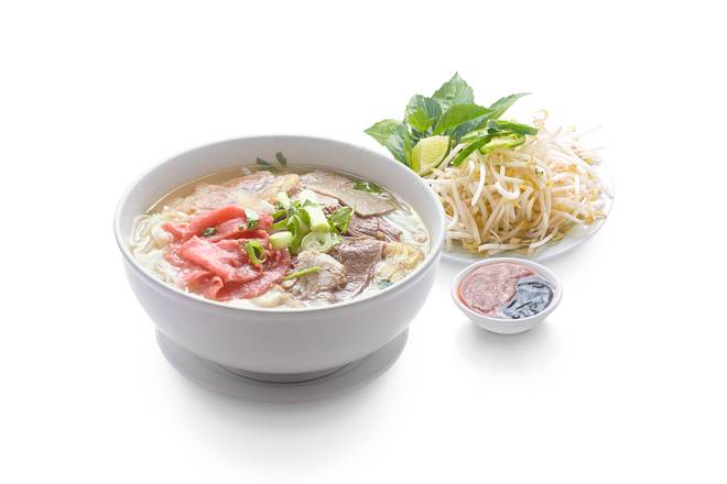 Order Eye Round Steak, Well-done Flank (Tái, Nạm, Gau, and Gân) food online from Pho Hai Duong store, Annandale on bringmethat.com