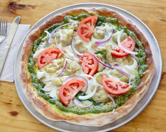 Order Pesto Veggie Special Pizza (14" Large) food online from Stefano's Pizza store, Mill Valley on bringmethat.com