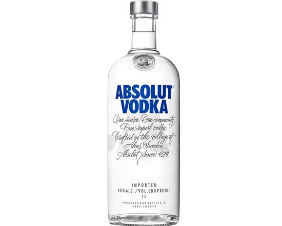 Order Absolut, 1L vodka (40.0% ABV) food online from Xtra Liquors & Wines store, WEST MIAMI on bringmethat.com