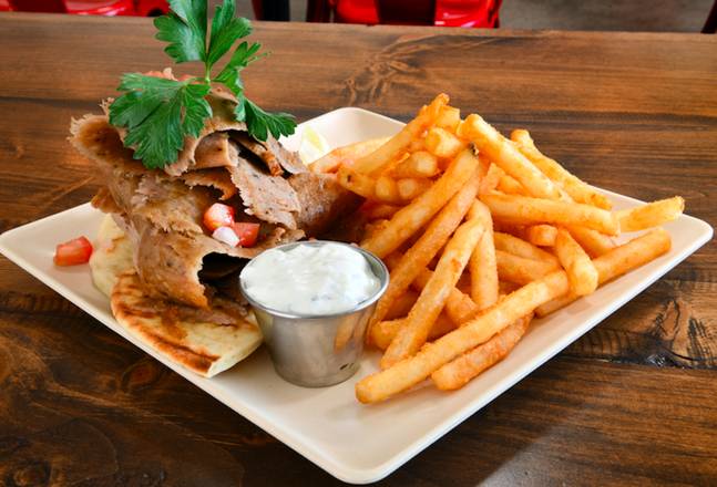 Order KIDS GYRO PLATE food online from The Great Greek Mediterranean store, West Palm Beach on bringmethat.com