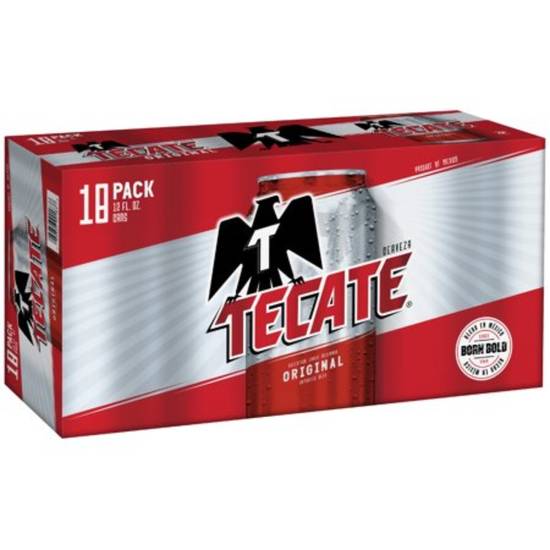 Order TECATE 18PK-12OZ CANS food online from Rocky Liquor store, Claremont on bringmethat.com