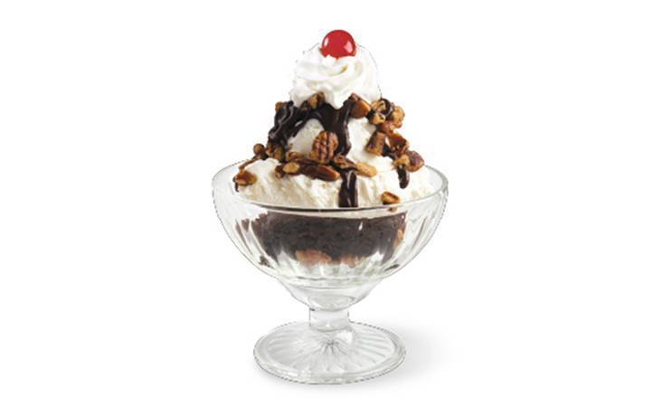 Order Fudge Brownie Sundae food online from Oberweis Dairy store, Elgin on bringmethat.com