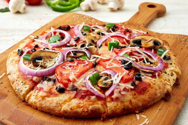 Order Veggie Supreme Pizza food online from Schlotzsky's store, Midland on bringmethat.com
