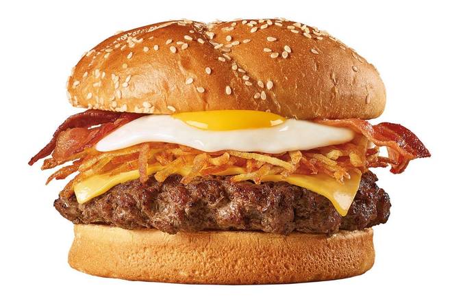 Order Wake & Bacon Burger food online from The Burger Den store, Carol Stream on bringmethat.com