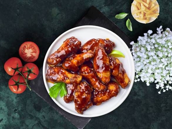 Order Kickin’ Bourbon Wings  food online from Late Cravings store, Brentwood on bringmethat.com
