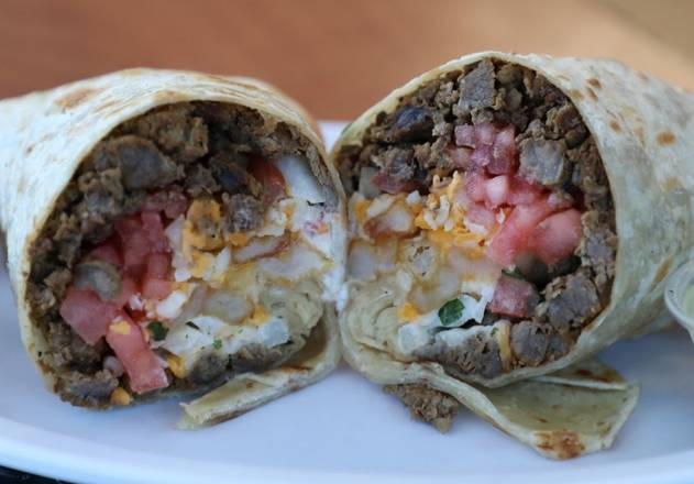 Order California Burrito food online from Norm's Famous Charbroiled Hamburgers store, Whittier on bringmethat.com
