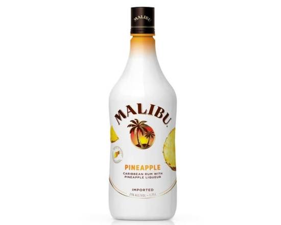 Order Malibu Pineapple, 1.75L rum (21.0% ABV) food online from Woodbury Wine & Spirits store, ORLANDO on bringmethat.com