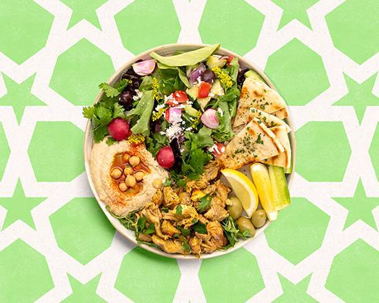 Order Chicken Shawarma Hummus Plate food online from Fabulous Falafel store, Mountlake Terrace on bringmethat.com
