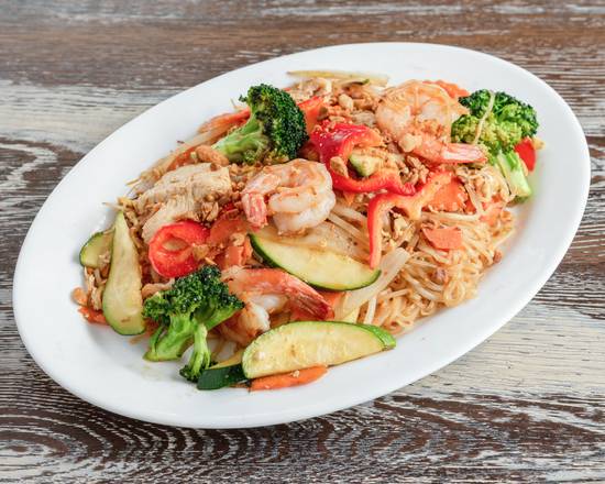 Order Pad Thai Chicken and Shrimps food online from Saigon Hut store, East Boston on bringmethat.com