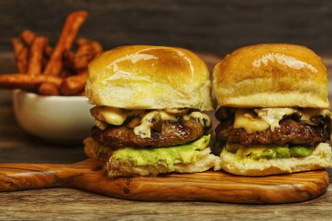 Order Baby Burgers Sliders (2 Pieces) food online from Holy Schnitzel store, Roseland on bringmethat.com