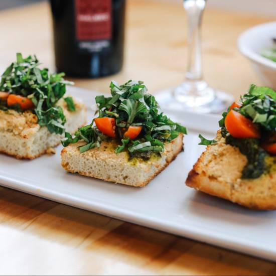 Order Vegan Pesto Bruschetta food online from The Haven Pizzeria store, San Diego on bringmethat.com