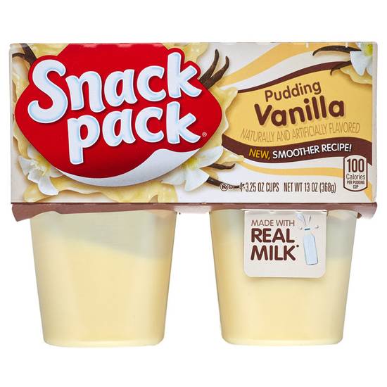 Order Snack Pack Vanilla Pudding 4ct food online from Everyday Needs by Gopuff store, Tampa on bringmethat.com