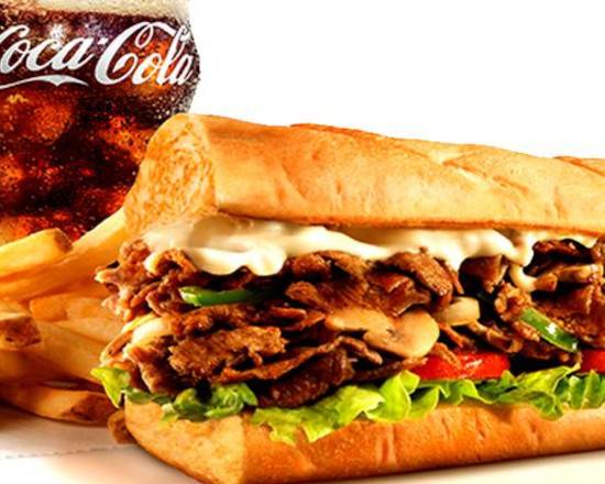 Order Philly, Fries, and Drink food online from Wow Wings & Hibachi store, Spartanburg on bringmethat.com