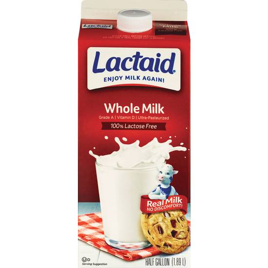 Order Lactaid 100% Lactose Free Whole Milk (1/2 Gallon) food online from Cvs store, WAKEFIELD on bringmethat.com