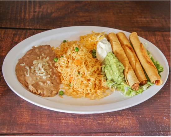Order Chicken Taquitos Combo food online from Taqueria Jacarandas Mexican Food store, Seatac on bringmethat.com