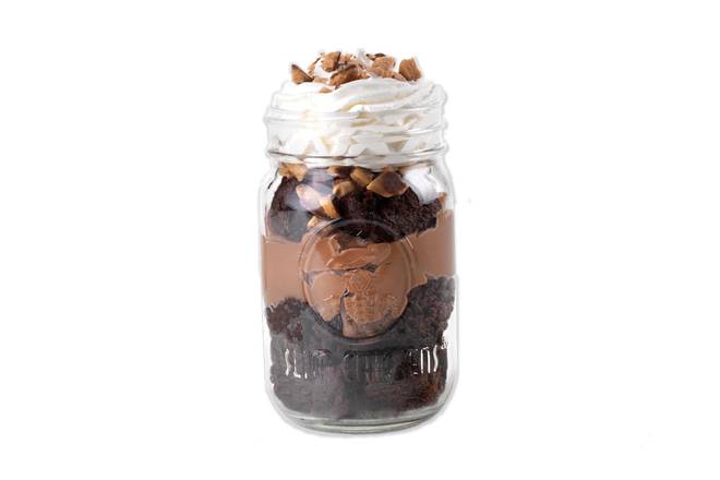 Order Chocolate Brownie Pudding Jar Dessert food online from Slim Chickens store, Collierville on bringmethat.com