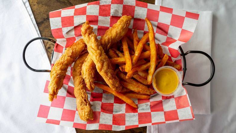 Order Chicken Tender Basket (4 pcs) food online from Red Crab Juicy Seafood store, Port Saint Lucie on bringmethat.com