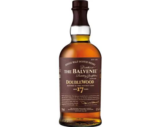 Order The Balvenie Doubwood 17 Year, 750mL whiskey (43.0% ABV) food online from Xtra Liquors & Wines store, WEST MIAMI on bringmethat.com
