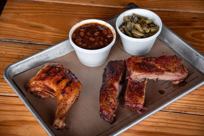 Order Chicken & Ribs Combo food online from 4 Rivers Smokehouse - UCF store, Orlando on bringmethat.com