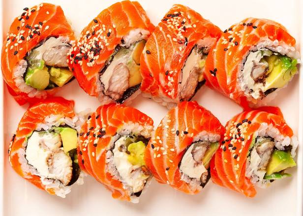 Order 20. Red Dragon Roll food online from Fuji Revolving Sushi Bar store, Cypress on bringmethat.com