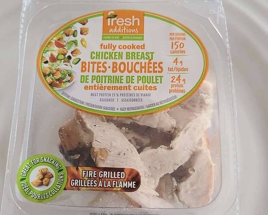 Order Fresh fully cooked Chicken Breast Bites 3.2 Oz food online from Fresko Market store, Miami on bringmethat.com