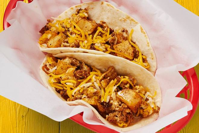 Order Chorizo, Potatoes, Egg, & Cheese Taco food online from Fuzzy's Taco Shop store, Beaumont on bringmethat.com