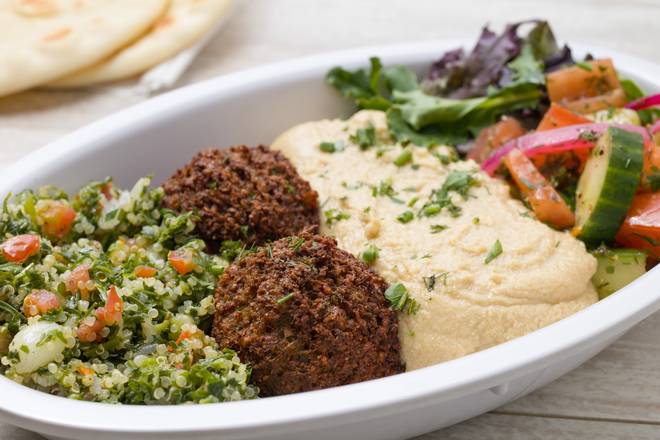 Order Falafel Platter (3 pcs.) food online from Nobhill Pizza & Shawerma store, San Francisco on bringmethat.com