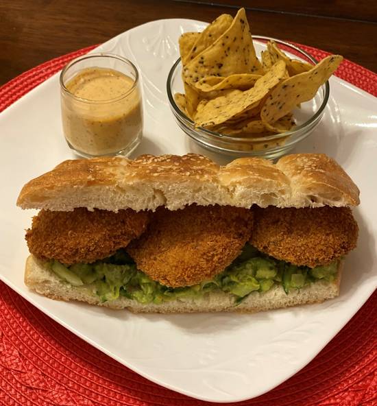 Order Tuna Fish Tikka Sandwich (Naan Vaj), Veggie, and Potato Chips food online from India's Flavor store, Glendale on bringmethat.com