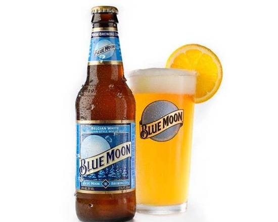 Order Blue Moon Single, 12oz bottle glass beer (5.40% ABV) food online from Fresko Market store, Miami on bringmethat.com