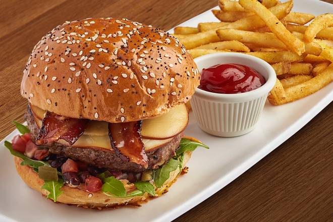 Order Smoky Gouda Burger food online from Silver store, Bethesda on bringmethat.com