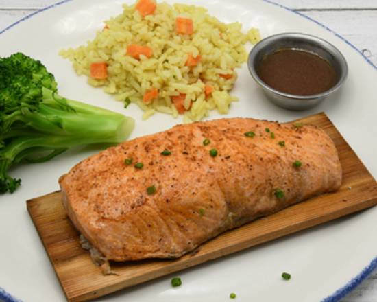Order Cedar Planked Salmon food online from Landry Seafood House store, San Antonio on bringmethat.com