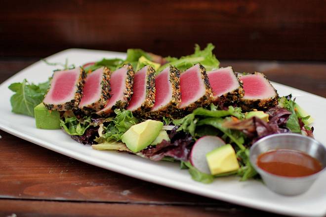Order Seared Ahi Tuna Salad* food online from Lazy Dog Restaurant & Bar store, Boca Raton on bringmethat.com